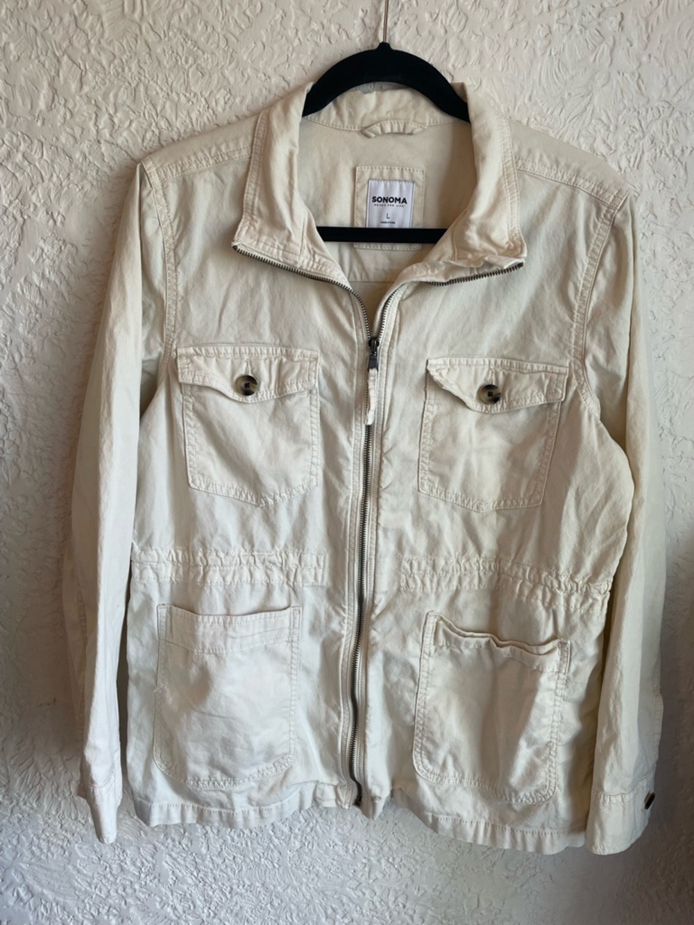 Sonoma Cream Utility Field Jacket with Front Pockets